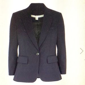 Veronica Beard Schoolboy navy stretch-wool blazer.